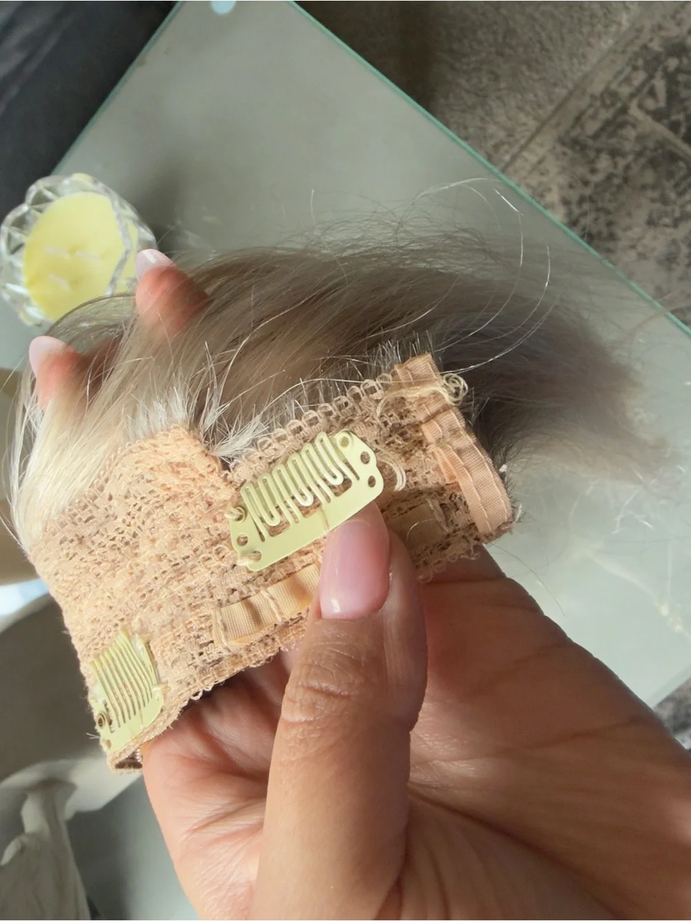 Blonde halo 100% human hair extension